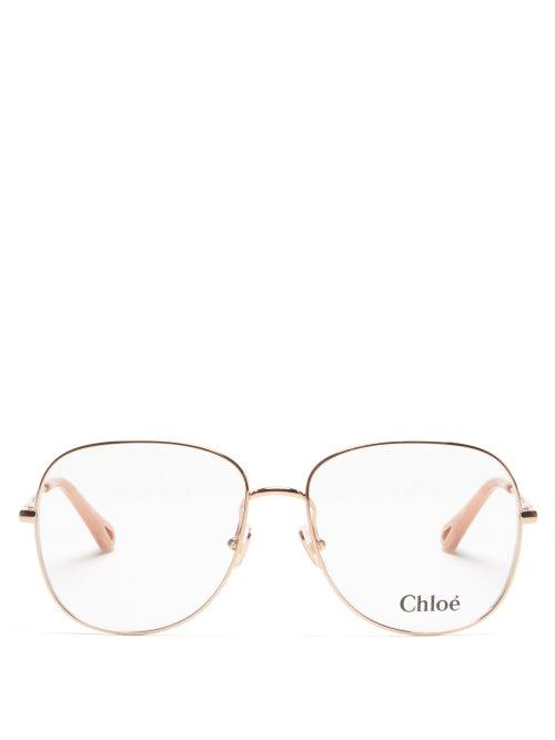 Ladies Accessories Chlo - Round Metal Glasses - Womens - Gold