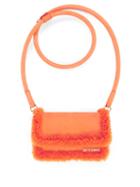 Jacquemus - Rond Faux-shearling And Suede Handbag - Womens - Orange