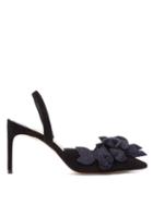 Matchesfashion.com Sophia Webster - Jumbo Lilico Floral Embellished Suede Heels - Womens - Black Navy