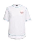 Matchesfashion.com Calvin Klein 205w39nyc - Open Back Logo Embroidered Cotton T Shirt - Womens - White