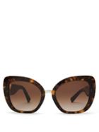 Matchesfashion.com Valentino - V Plaque Oversized Square Acetate Sunglasses - Womens - Tortoiseshell