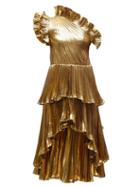 Matchesfashion.com Altuzarra - Kamala Asymmetric Metallic Dress - Womens - Gold
