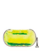 Matchesfashion.com Christopher Kane - Crystal Embellished Large Pvc Clutch Bag - Womens - Yellow Multi