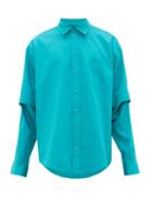 Matchesfashion.com Balenciaga - Double Sleeve Twill Shirt - Mens - Blue