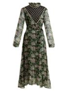 Matchesfashion.com Dodo Bar Or - Angelina Crystal Embellished Floral Print Dress - Womens - Black Multi