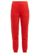 Matchesfashion.com Allude - Ribbed Knit Cashmere Sweatpants - Womens - Red