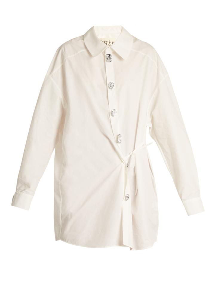A.w.a.k.e. Oversized Wrap-effect Cotton-blend Shirt