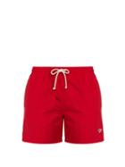 Matchesfashion.com Maison Kitsun - Embroidered Tricolour Fox Swim Shorts - Mens - Red