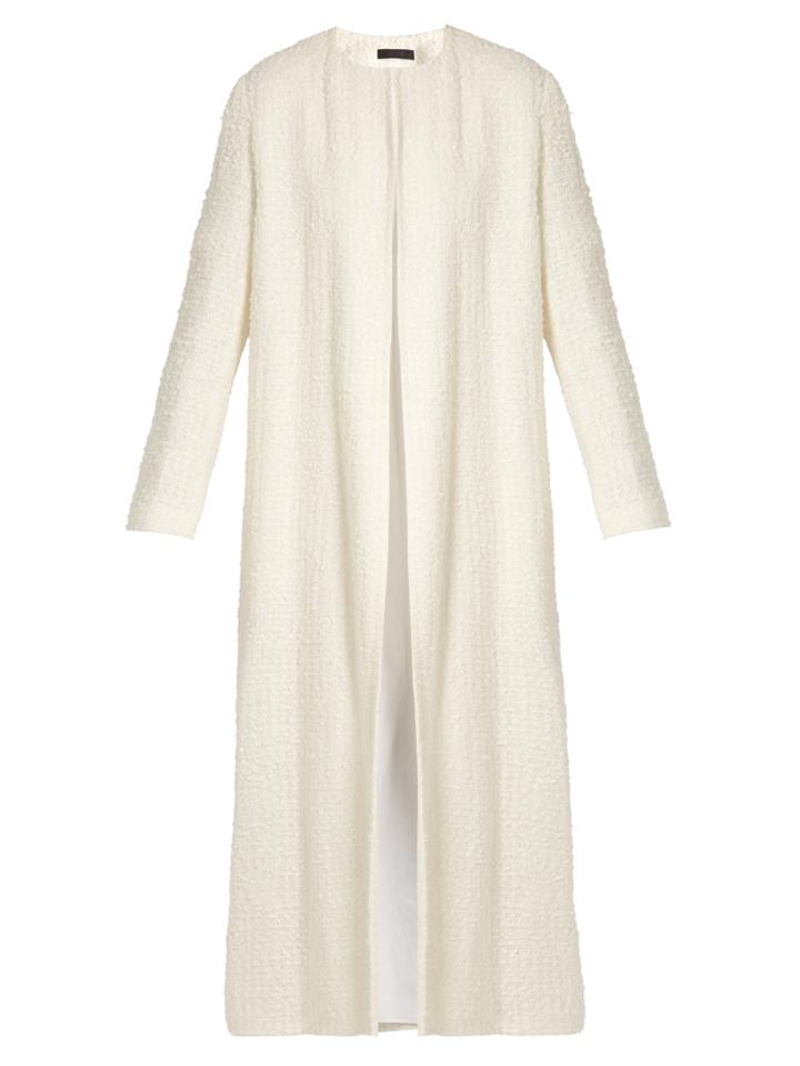 The Row Pamie Linen-blend Boucl Collarless Coat