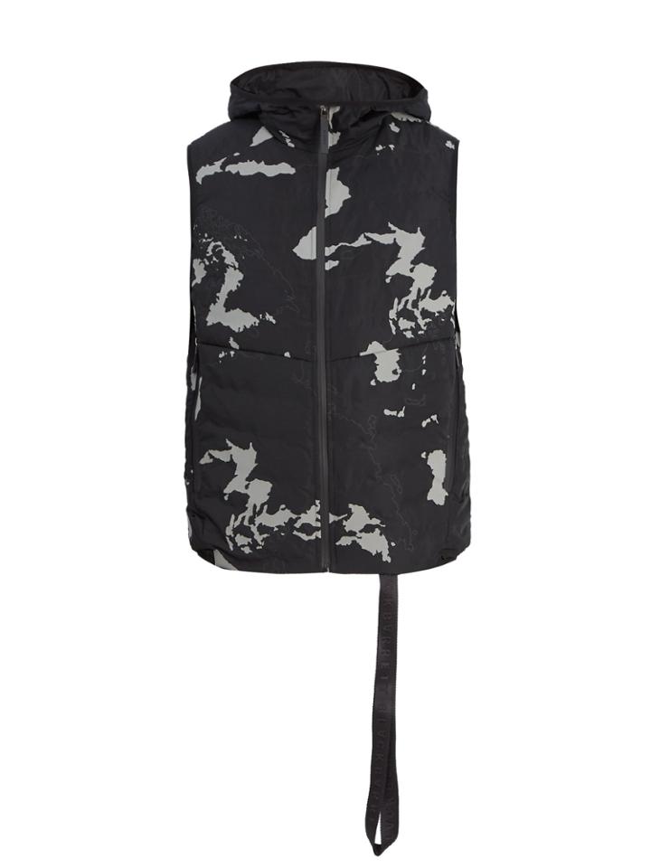 Blackbarrett By Neil Barrett Globe-print Shell Hooded Gilet