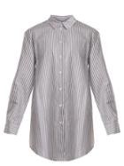 Matchesfashion.com Asceno - Point Collar Striped Cotton Shirtdress - Womens - Black Stripe