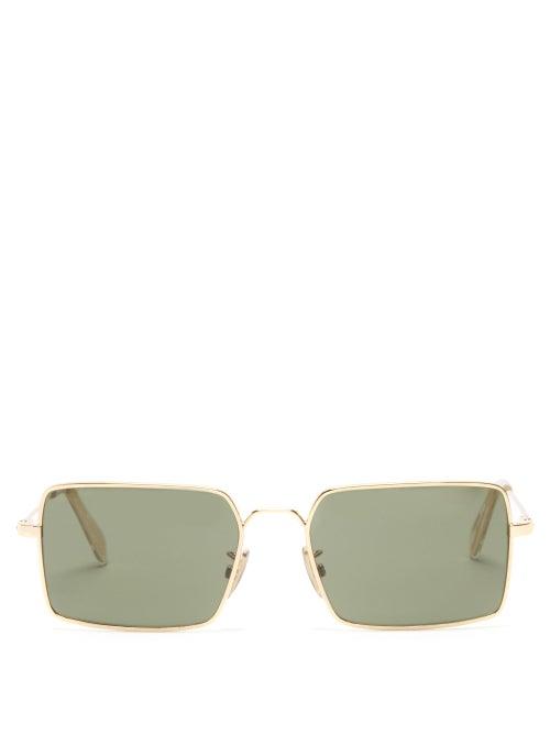Mens Eyewear Celine Eyewear - Square Metal Sunglasses - Mens - Gold