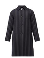 Matchesfashion.com Marni - Striped Wool Car Coat - Mens - Black Blue