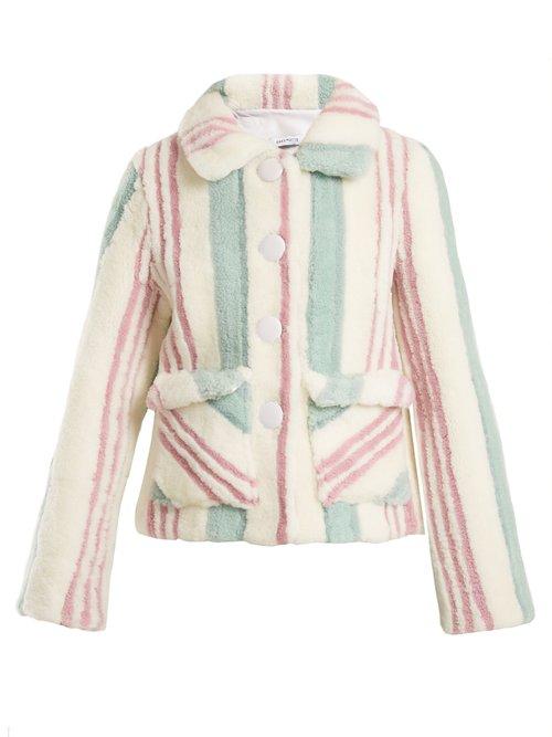 Matchesfashion.com Saks Potts - Lucy Striped Shearling Jacket - Womens - Multi Stripe