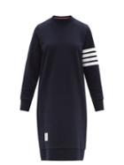 Matchesfashion.com Thom Browne - Four-bar Cotton Sweater Dress - Womens - Navy