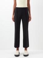 Proenza Schouler White Label - Cropped Crepe Flared-leg Trousers - Womens - Black