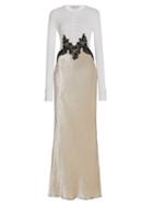 Gabriela Hearst - Abbey Lace-trimmed Jersey And Satin Dress - Womens - White