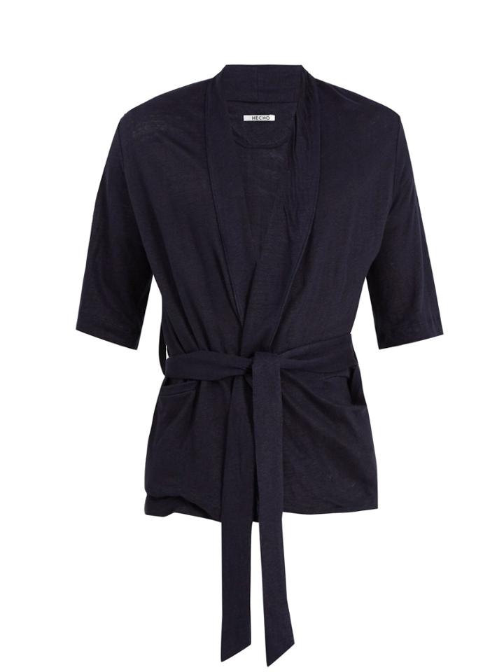 Hecho Shawl-collar Linen Robe