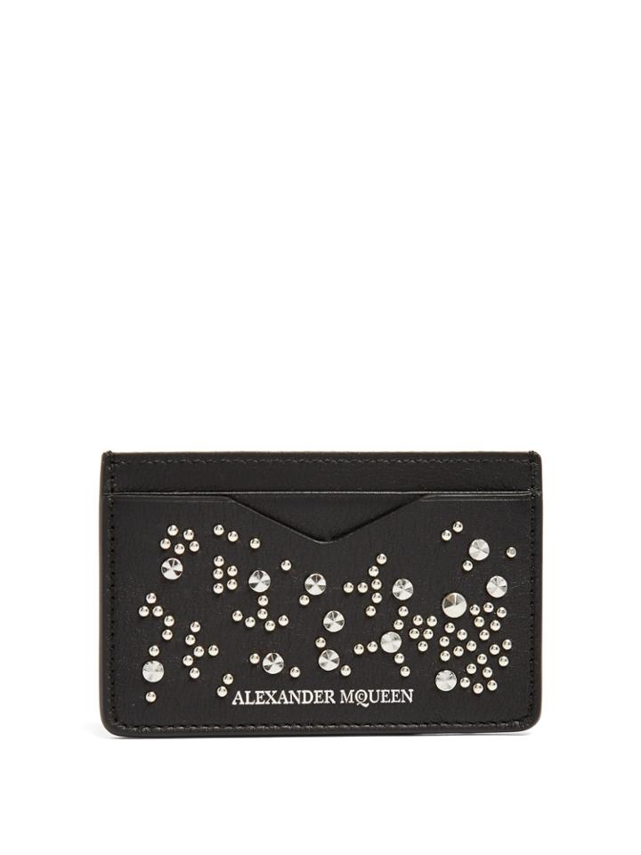 Alexander Mcqueen Stud-embellished Leather Cardholder