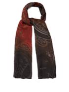 Etro Paisley-jacquard Wool And Silk-blend Scarf