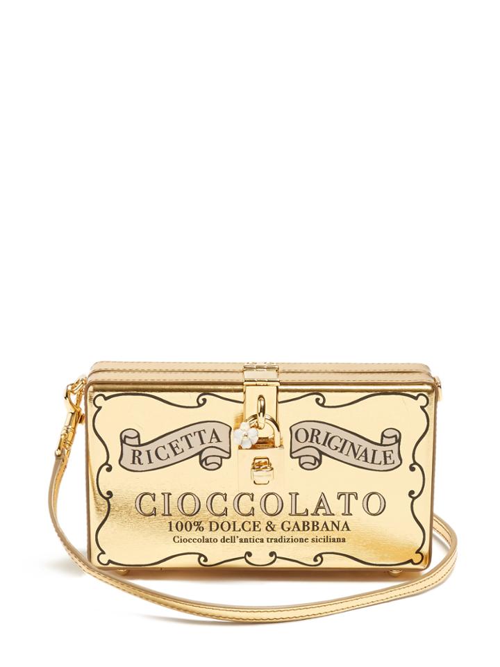 Dolce & Gabbana Chocolate Bar Leather Box Clutch