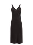 Matchesfashion.com Haider Ackermann - V-neckline Satin-crepe Midi Dress - Womens - Black