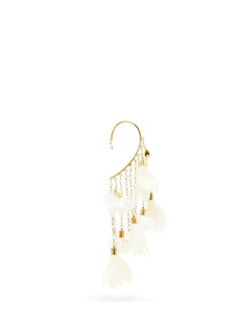 Matchesfashion.com Rosantica - Sentiero Faux-pearl And Flower Ear Cuff - Womens - White