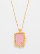 Alighieri - The Sun Faded Vignette 24kt Gold-plated Necklace - Mens - Gold Pink
