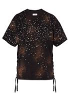 Matchesfashion.com Faith Connexion - Oversized Star Print Lace Up Cotton T Shirt - Mens - Black