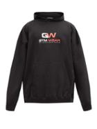 Matchesfashion.com Balenciaga - Gym Wear-print Cotton-jersey Hooded Sweatshirt - Mens - Black