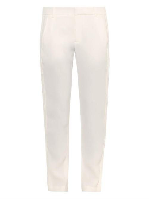 Vince Satin Tuxedo-striped Tapered Trousers