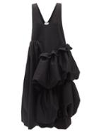 Kika Vargas - Agnodice Ruffled Silk-blend Taffeta Midi Dress - Womens - Black