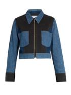 Sonia Rykiel Point-collar Patchwork Cotton-blend Denim Jacket