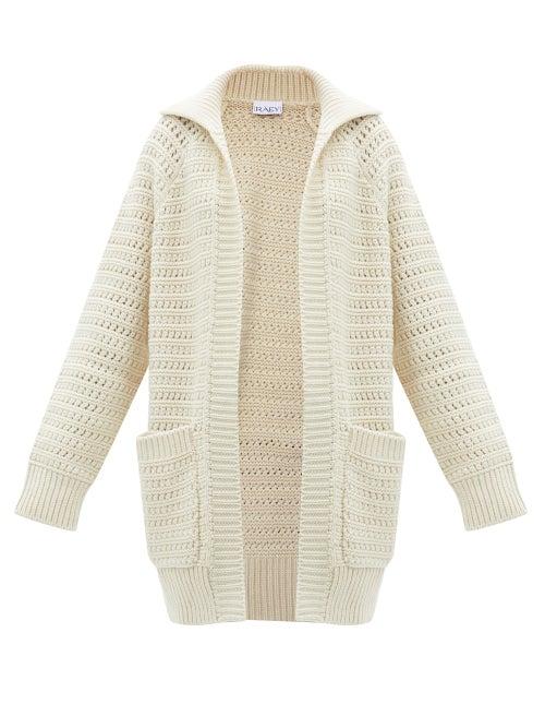 Raey - Recycled-cashmere Crochet Cardigan - Womens - Ivory