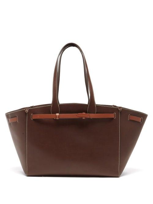 Anya Hindmarch - Return To Nature Leather Tote Bag - Womens - Dark Brown