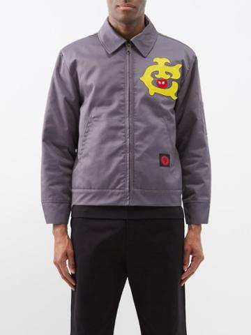 Icecream - Logo-appliqu Twill Jacket - Mens - Grey