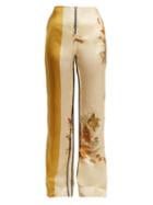 Matchesfashion.com Kwaidan Editions - Vallens Wide Leg Floral Print Trousers - Womens - Beige Multi
