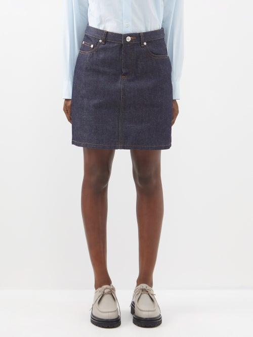 A.p.c. - Jupe Standard Denim Skirt - Womens - Dark Blue