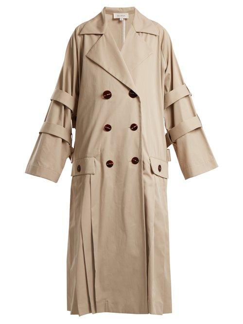 Matchesfashion.com Isa Arfen - Oversized Pleated Trench Coat - Womens - Beige
