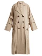 Matchesfashion.com Isa Arfen - Oversized Pleated Trench Coat - Womens - Beige