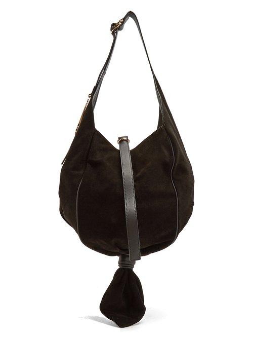 Matchesfashion.com Jw Anderson - Knot Suede Hobo Bag - Womens - Black