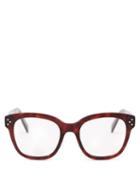 Matchesfashion.com Celine Eyewear - Square Tortoiseshell-effect Acetate Glasses - Womens - Brown