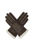 Matchesfashion.com Agnelle - Marie Louise Topstitched Leather Gloves - Womens - Brown