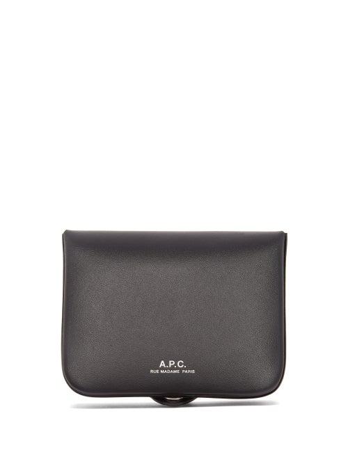 A.p.c. - Josh Leather Cardholder - Mens - Black