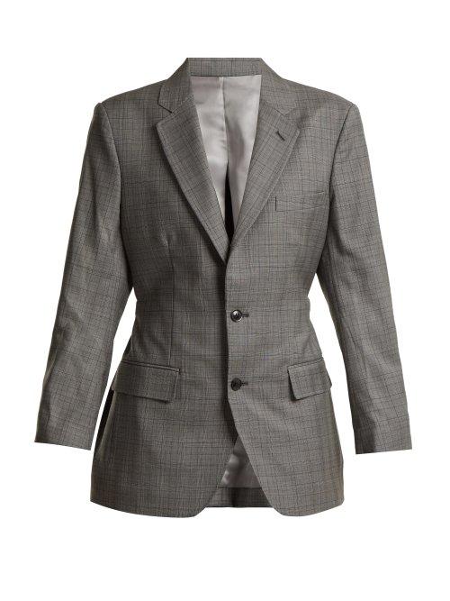 Matchesfashion.com Toga - Single Breasted Prince Of Wales Blazer - Womens - Grey