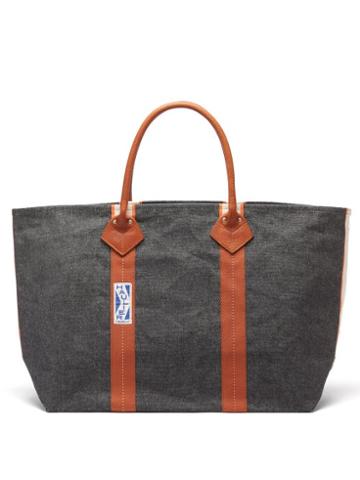 Haulier - Utility Large Striped Canvas Tote Bag - Mens - Black