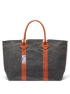Haulier - Utility Large Striped Canvas Tote Bag - Mens - Black