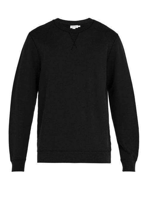 Matchesfashion.com Sunspel - Crew Neck Cotton Jersey Sweatshirt - Mens - Black