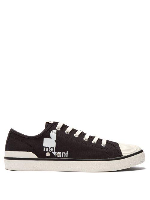 Matchesfashion.com Isabel Marant - Binkooh Logo Print Canvas Trainers - Mens - Black Multi