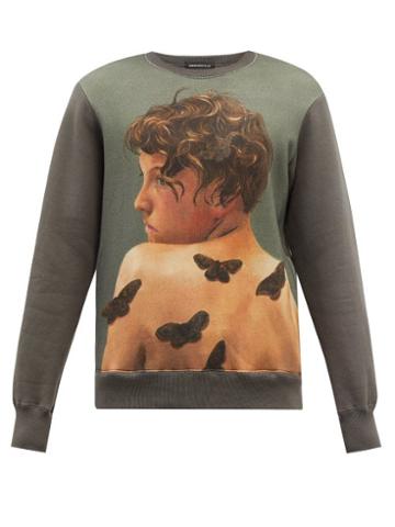 Undercover - X Markus Kesson Butterfly-print Cotton Sweatshirt - Mens - Grey